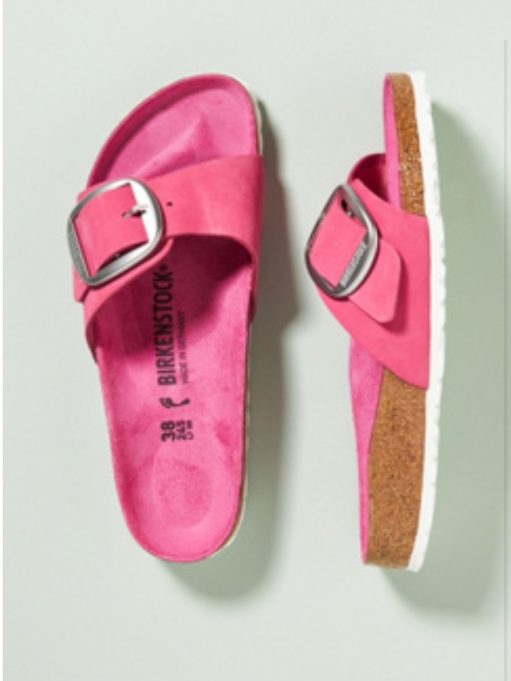 Pink Birkenstocks Madrid Big Buckle Sandal 37